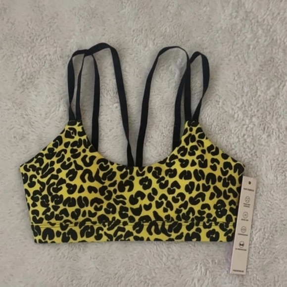 Good American Animal Print Yellow & Black Sports Bra, Size: 0 - Picture 7 of 14